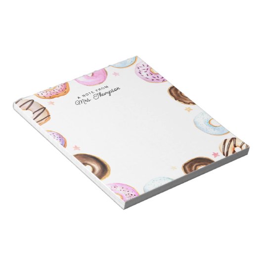 Leuke Sweet Donuts Een notitie van Script Notitieb Notitieblok (Schuin)