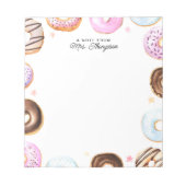 Leuke Sweet Donuts Een notitie van Script Notitieb Notitieblok (Voorkant)
