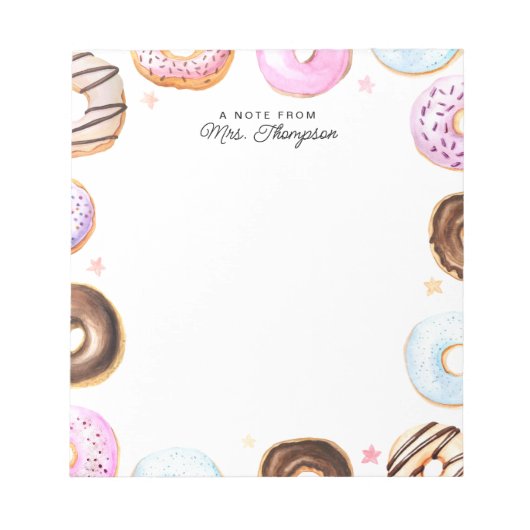 Leuke Sweet Donuts Een notitie van Script Notitieb Notitieblok (Voorkant)