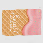 Leuke Sweet Victory Ice Cream Cone Sprinkles Roze Golfhanddoek (Horizontaal)