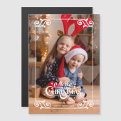 Leuke Swirly Christmas Border Vrolijke Kerstfoto (Voorkant / Achterkant)