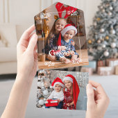 Leuke Swirly Christmas Border Vrolijke Kerstfoto All In One Uitnodiging