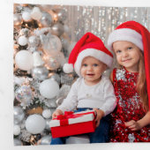 Leuke Swirly Christmas Border Vrolijke Kerstfoto Drieluik Kaart (Binnenzijde eerst)