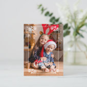 Leuke Swirly Christmas Border Vrolijke Kerstfoto Feestdagenkaart (Staand voorkant)