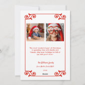 Leuke Swirly Christmas Border Vrolijke Kerstfoto Feestdagenkaart (Achterkant)