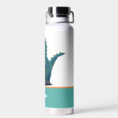 Leuke T-Rex Gelukkige Tyrannosaurus Rex Dinosaurus Waterfles (Achterkant)