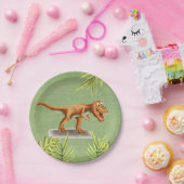 Leuke T-Rex Kinderfeestje Papieren Bordje (Feest)