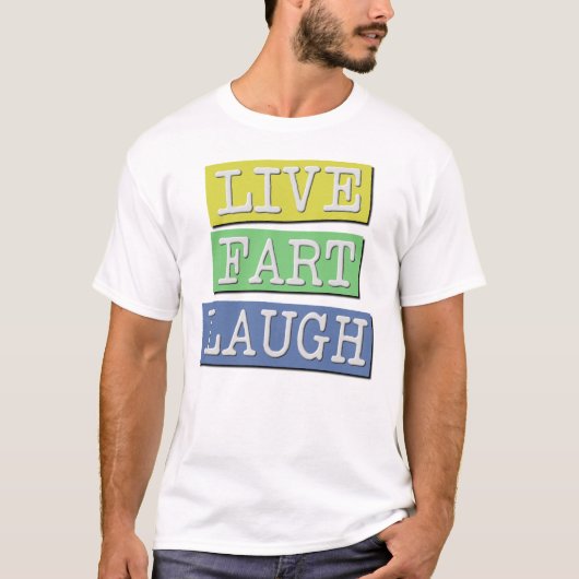 Leuke T-shirt met live scheet en lach (Voorkant)
