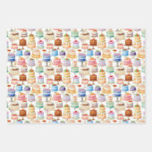 Leuke taart partij betegeld patroon inpakpapier vel (Voorkant 3)