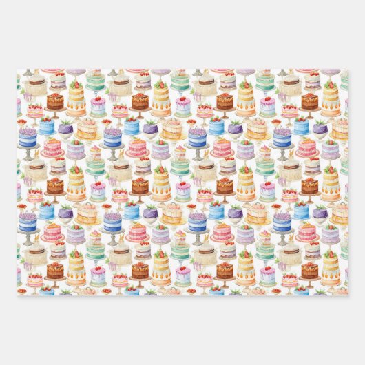 Leuke taart partij betegeld patroon inpakpapier vel (Voorkant 2)