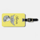 Leuke Tabby Cat gepersonaliseerd Bagagelabel (Voorkant horizontaal)