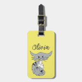 Leuke Tabby Cat gepersonaliseerd Bagagelabel (Voorkant verticaal)