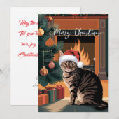 Leuke  Tabby Cat kerstkaart (Voorkant / Achterkant)