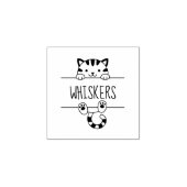 Leuke Tabby Kat Peeking Aangepaste Naam 1x1 Rubberstempel (Afrduk)