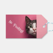 Leuke Tabby Kat Peeks Cadeaulabel (Voorkant (Horizontaal))
