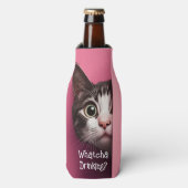 Leuke Tabby Kat Peeks Flesjeskoeler (Fles Voorkant)