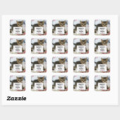 Leuke Tabby Kitten Photo Candle Business Vierkante Sticker (Vel)