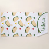 Leuke Taco Naam Confetti Strandhanddoek Strandlaken (Voorkant)