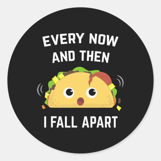 Leuke taco zo nu en dan Herfst ik uit elkaar Ronde Sticker (Voorkant)