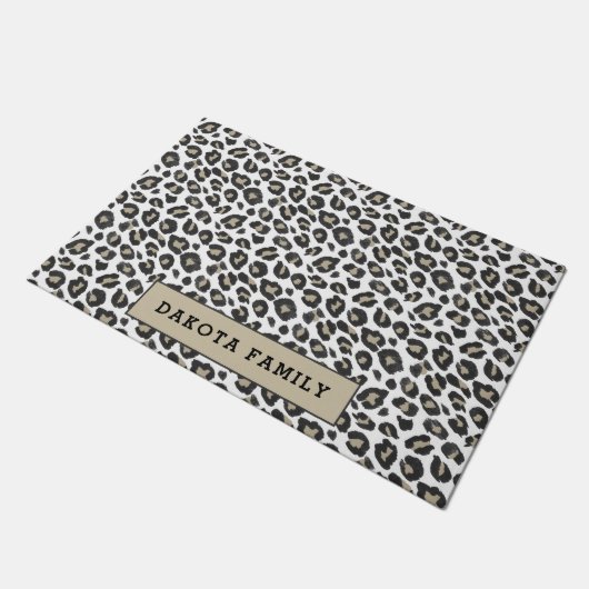 Leuke Tan Leopard Print Deurmat (Schuin)