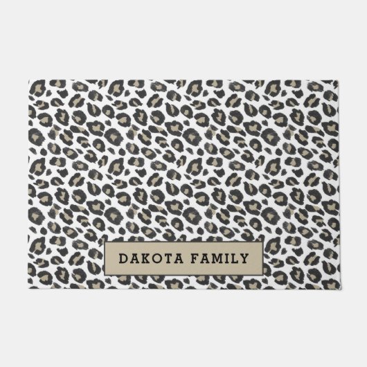 Leuke Tan Leopard Print Deurmat (Voorkant)