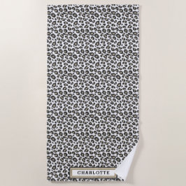 Leuke Tan Leopard Print Strandlaken