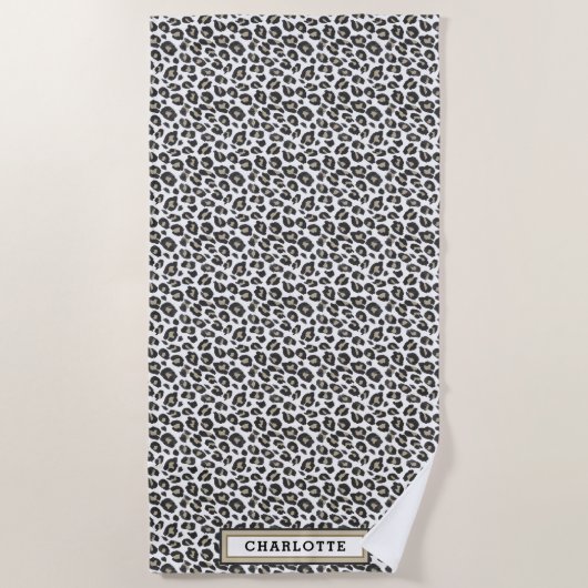 Leuke Tan Leopard Print Strandlaken (Voorkant)