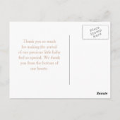 Leuke Tan Paraplu en Bow Baby shower Dank u Briefkaart (Achterkant)