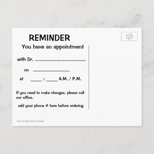 Leuke Tandarts Afspraak Herinnering Briefkaart (Achterkant)