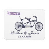 Leuke tandem fiets en liefde banner bruiloft magneet (Horizontaal)