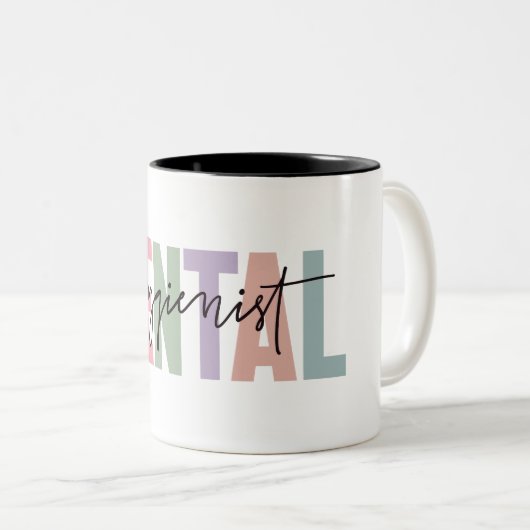 Leuke Tandheelkundige Hygiënist Tweekleurige Koffiemok (Voorkant rechts)