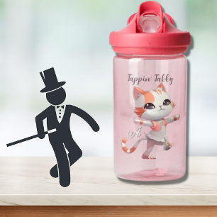 Leuke Tap Dancing Tabby Cat Custom Monogram Waterfles