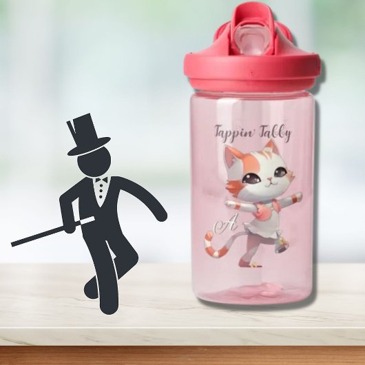 Leuke Tap Dancing Tabby Cat Custom Monogram Waterfles