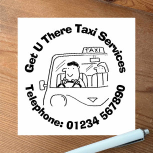 Leuke taxichauffeur voor Taxi Company Business. Rubberstempel