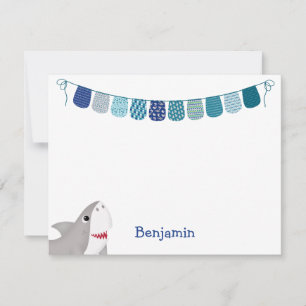 Leuke Teal en Blauwe Haaien Kinderen Notitiekaart Notitiekaartje