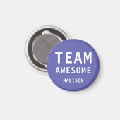 Leuke Team Geweldige Paarse Gepersonaliseerde Naam Magneet (Voorkant / Achterkant)