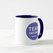 Leuke Team Geweldige Paarse Gepersonaliseerde Naam Mok (Voorkant rechts)