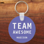Leuke Team Geweldige Paarse Gepersonaliseerde Naam Sleutelhanger (Voorkant)