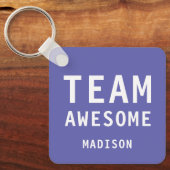 Leuke Team Geweldige Paarse Gepersonaliseerde Naam Sleutelhanger (Voorkant)