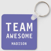 Leuke Team Geweldige Paarse Gepersonaliseerde Naam Sleutelhanger (Achterkant)