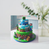 LEUKE TECHNO BLOKKEERT KINDERVERJAARDAGSTAART KAART (Staand voorkant)