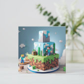 LEUKE TECHNO BLOKKEERT VIERKANTE KINDEREN VERJAARD KAART (Staand voorkant)