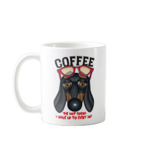 Leuke teckel en koffie