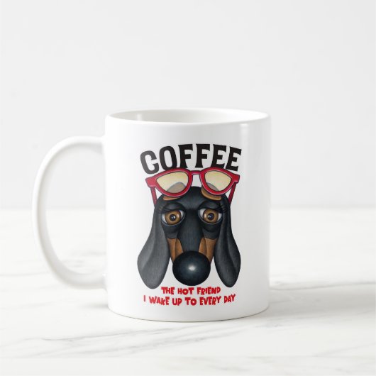 Leuke teckel en koffie koffiemok (Links)