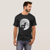 Leuke teckel Howling Volle Maan Halloween T-shirt (Voorkant volledig)