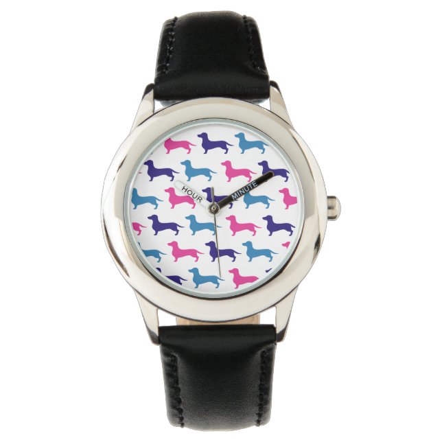 Leuke teckel weiner hondenworst hondenhorloge horloge (Voorkant)