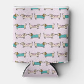 Leuke teckels in roze blikjeskoeler (Voorkant)