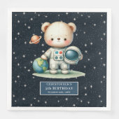 Leuke Teddy Astronaut Napkins Boy Verjaardag Custo Servet (Voorkant)
