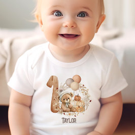 Leuke Teddy Bear Herfst 1e Verjaardag Romper