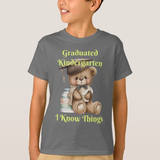 Leuke Teddy Bear Kleuterschool Afstudeerder weet d T-shirt (Voorkant)